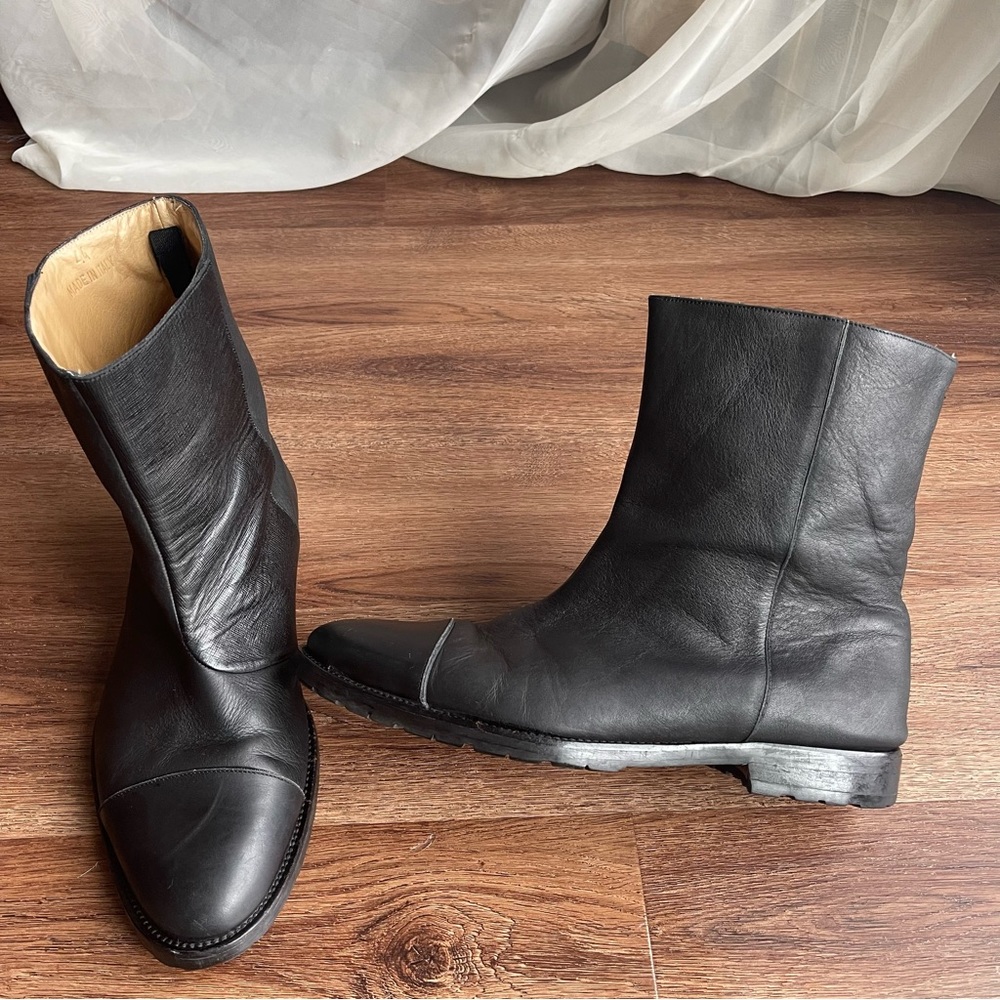 Acne Studios Black Tan Leather High Boots US 11 EU 44